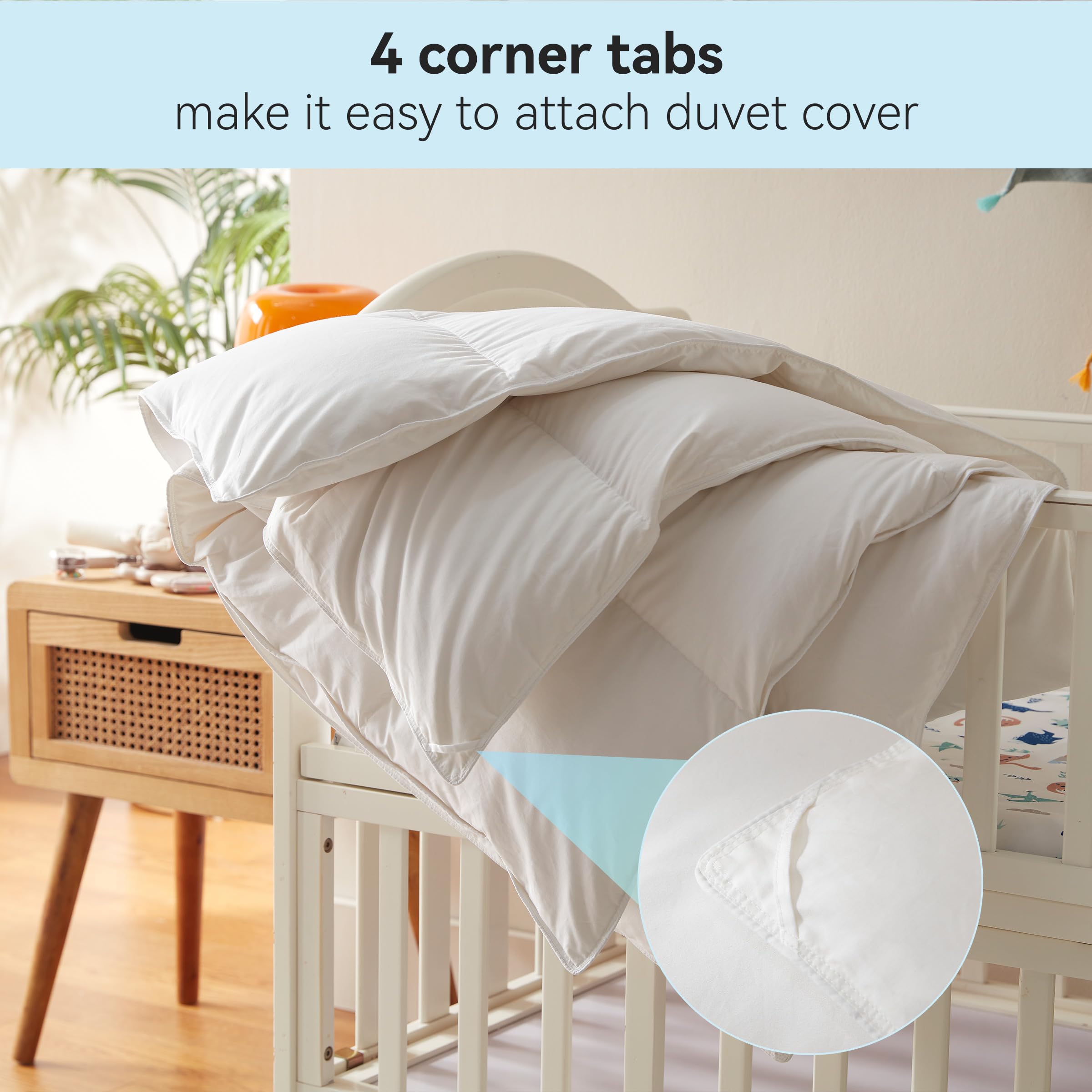 Three Geese comforter white cover 60-cotton-40-polyester offers soft durability.