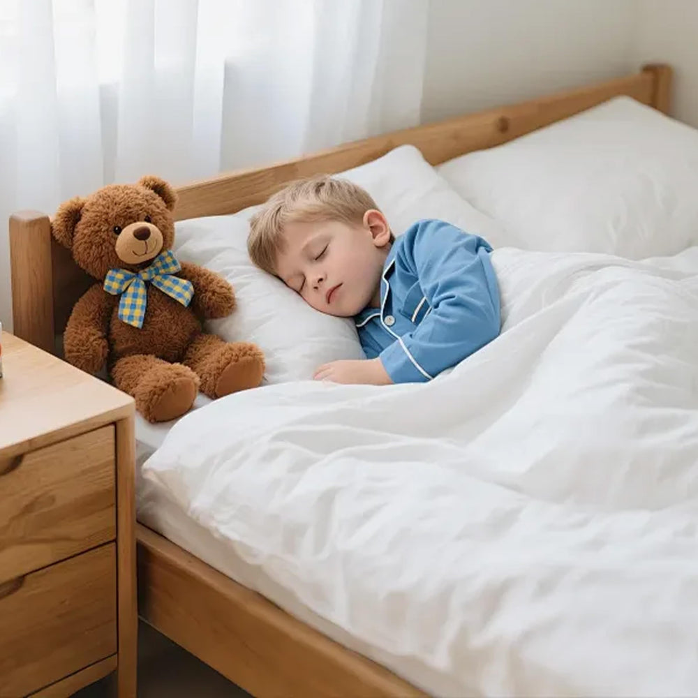Three Geese toddler comforter is breathable and noiseless for restful sleep.
