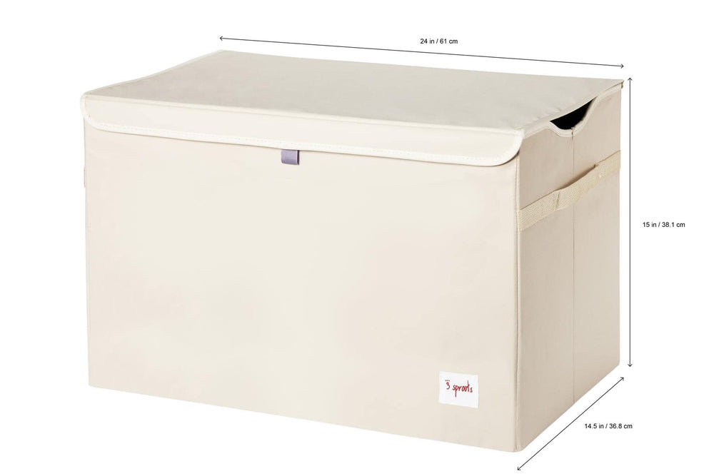 Three Sprouts toy chest with handles for easy lifting and transport