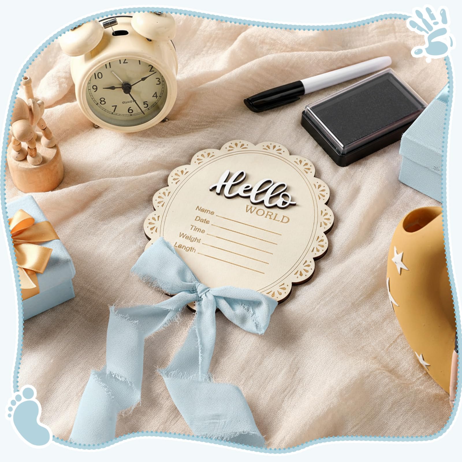 Threehoney baby announcement sign ink pad safe and mess-free writing