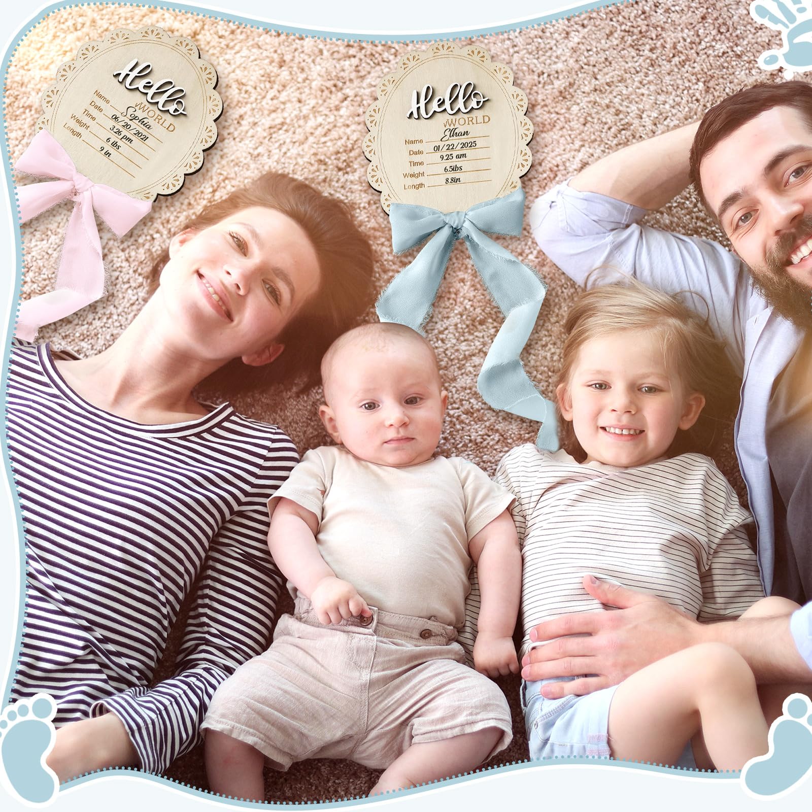 Threehoney baby announcement sign organza bag elegant gift storage