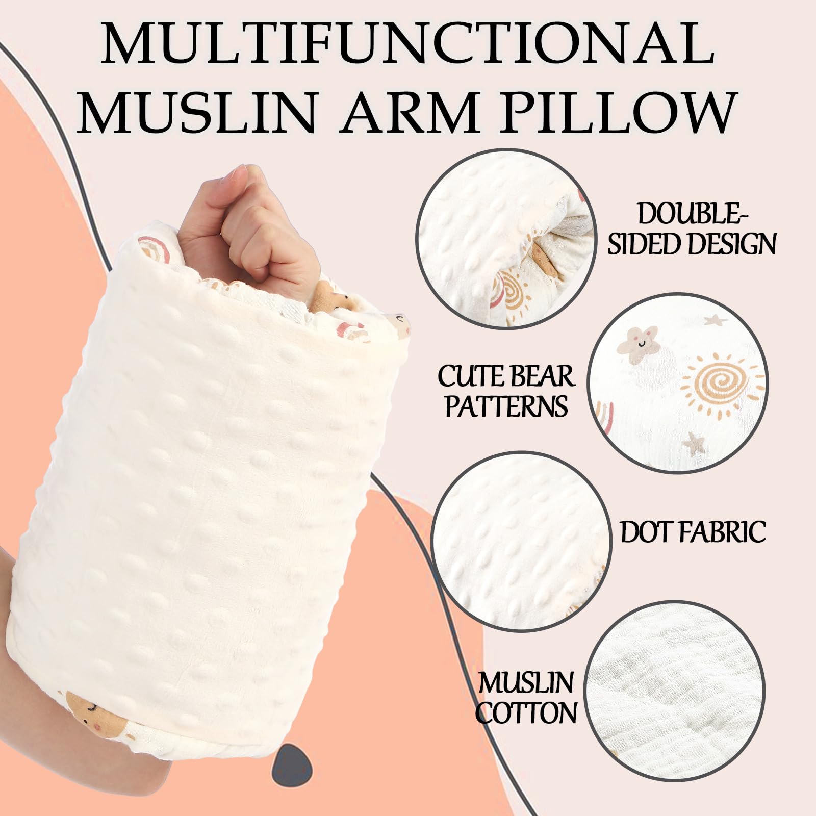 Threehoney Baby Feeding Arm Pillow double-sided design offers versatile positioning during nursing