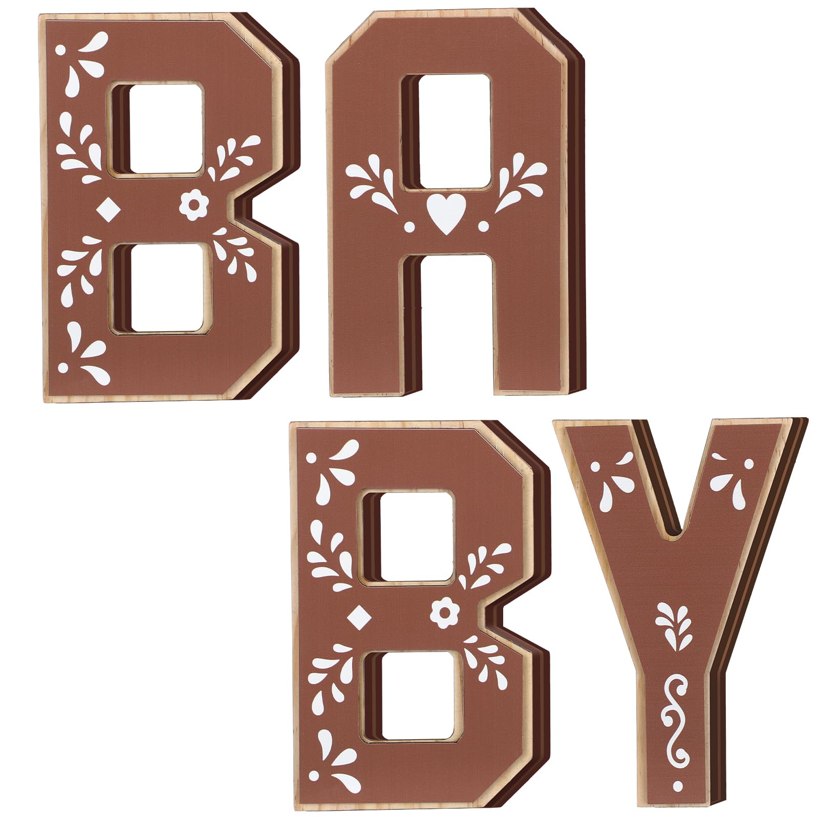 Threehoney Cielito Lindo wooden letters set on a table for baby shower decor