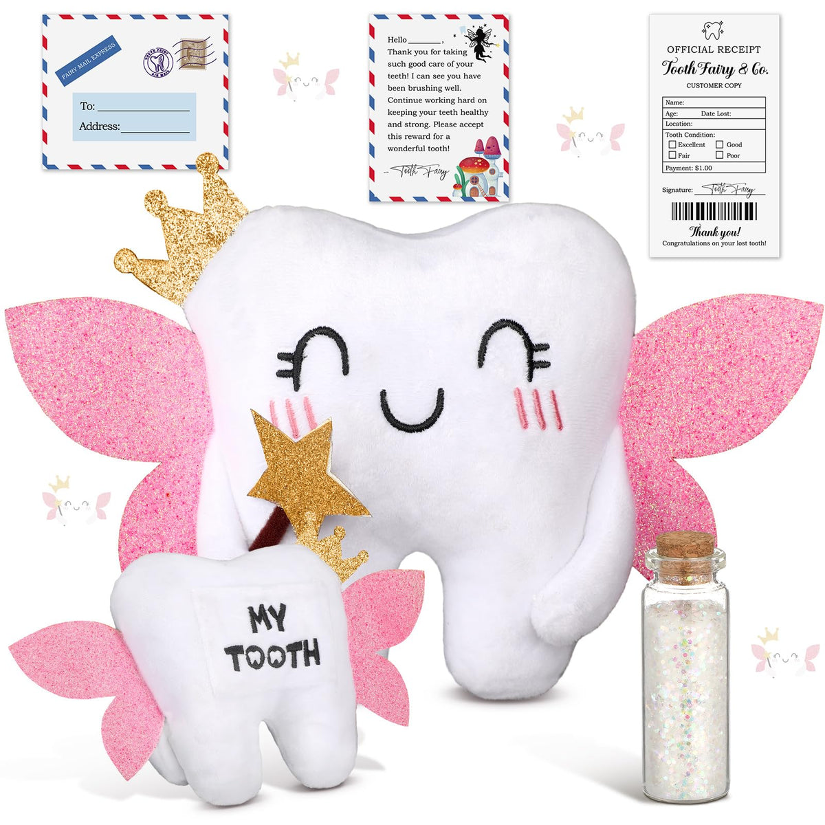 Threehoney Tooth Fairy Pillow with pocket keeps teeth safe for magical memories.