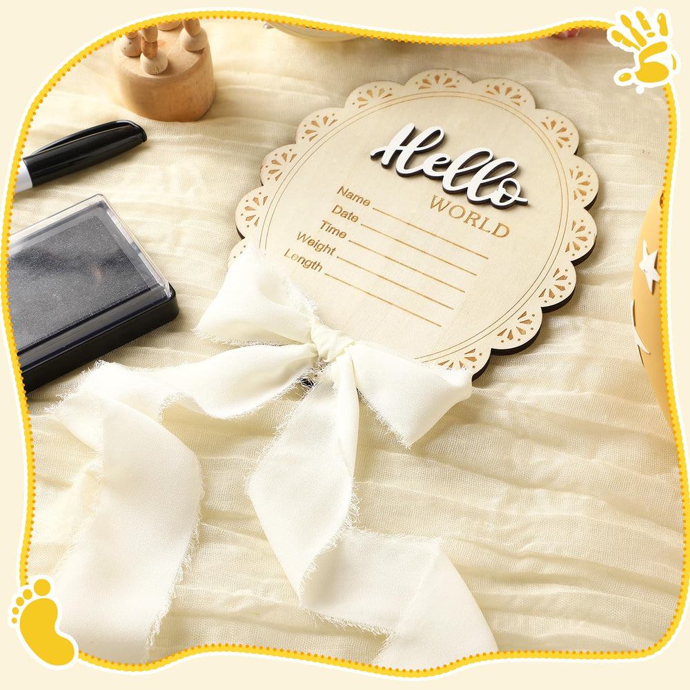 Threehoney white bow ribbon accent brightens the sign for photo-ready moments.