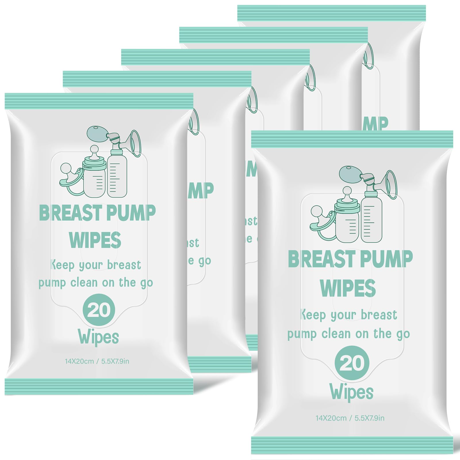 Threlaco breast pump wipes six-pack front view for on-the-go cleaning