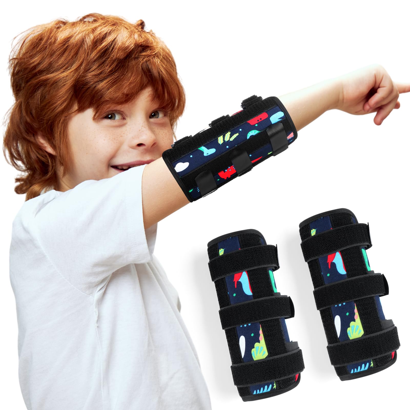 Threlaco thumb-sucking guard in front view, two-pack, supports easier transition away from thumb sucking.