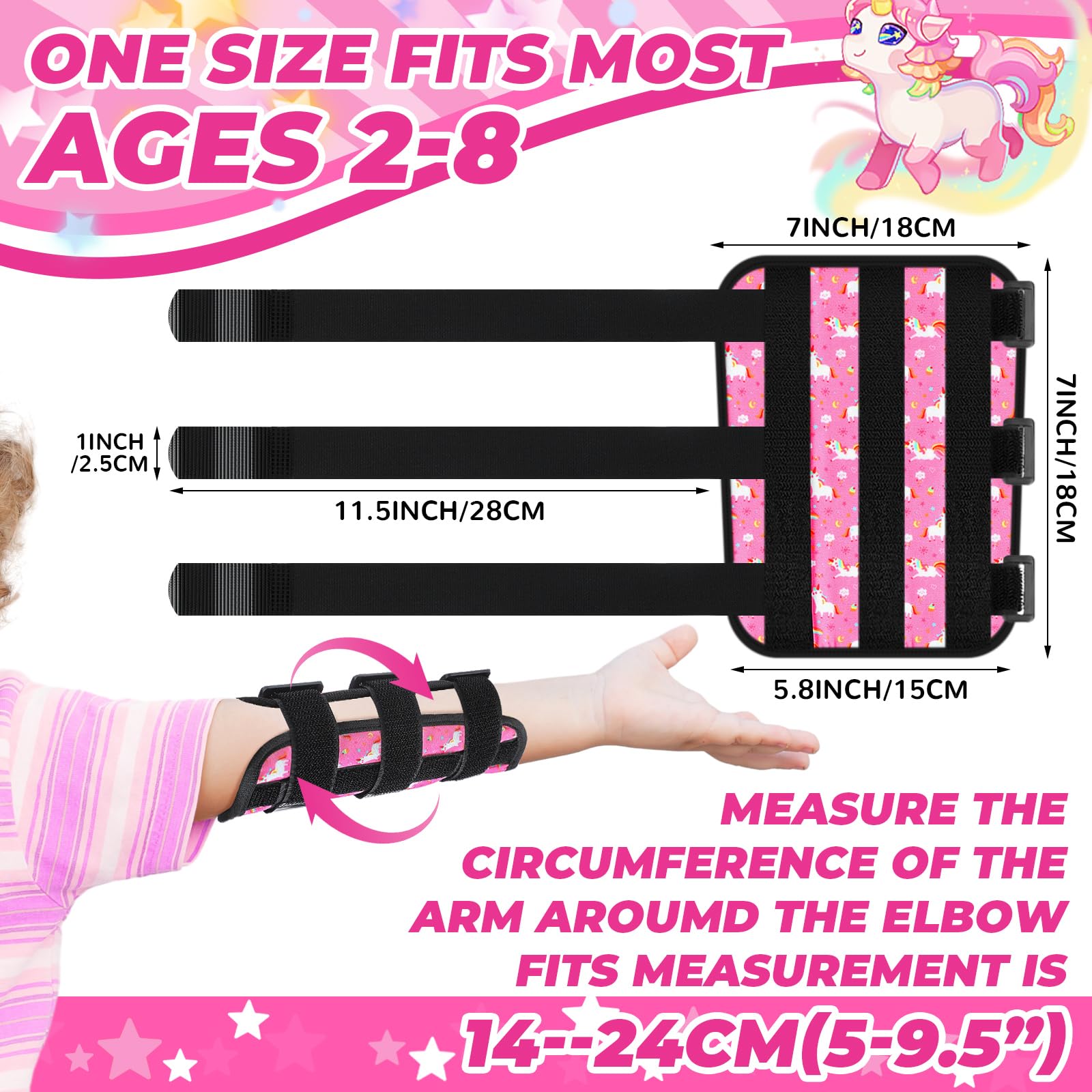 Threlaco finger thumb sucking guard side view shows adjustable strap for easy on/off