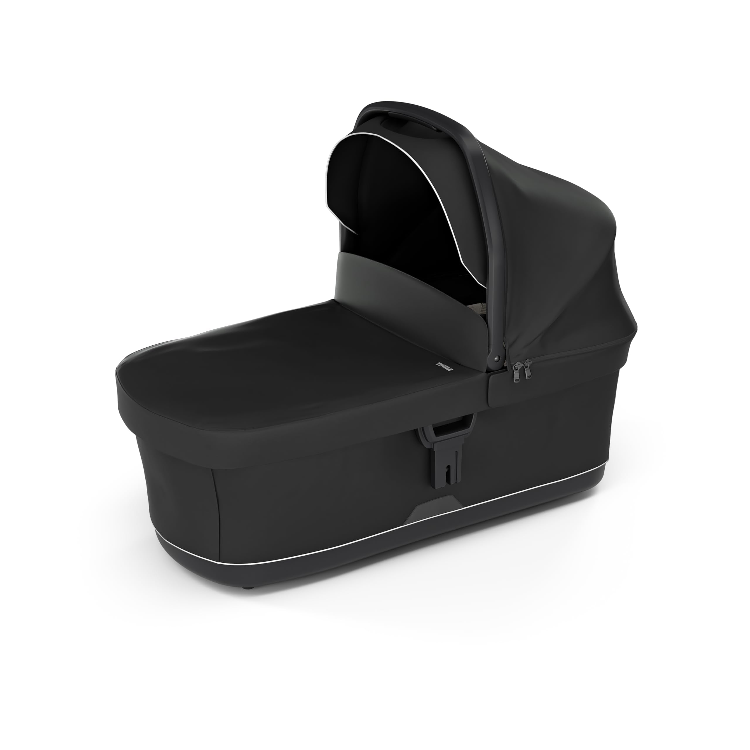 Thule bassinet black extendable canopy provides sun protection and airflow