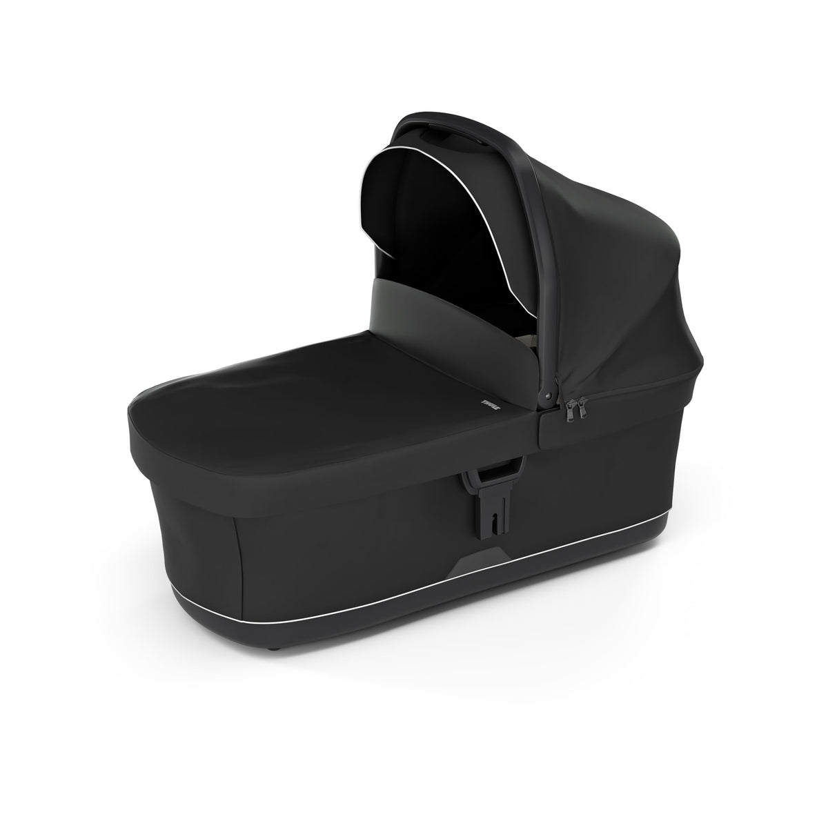 Thule bassinet black extendable canopy provides sun protection and airflow