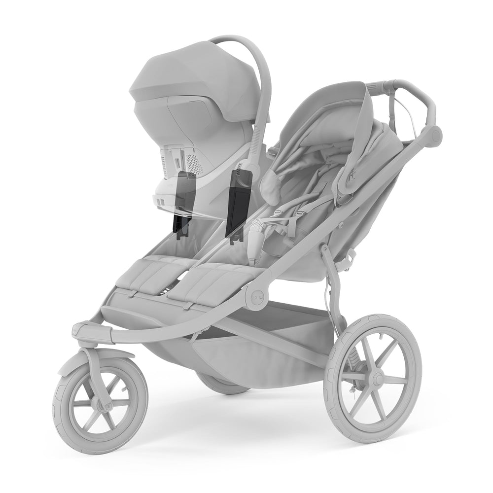 Thule Urban Glide 3 Double canopy extended for full-coverage shade.