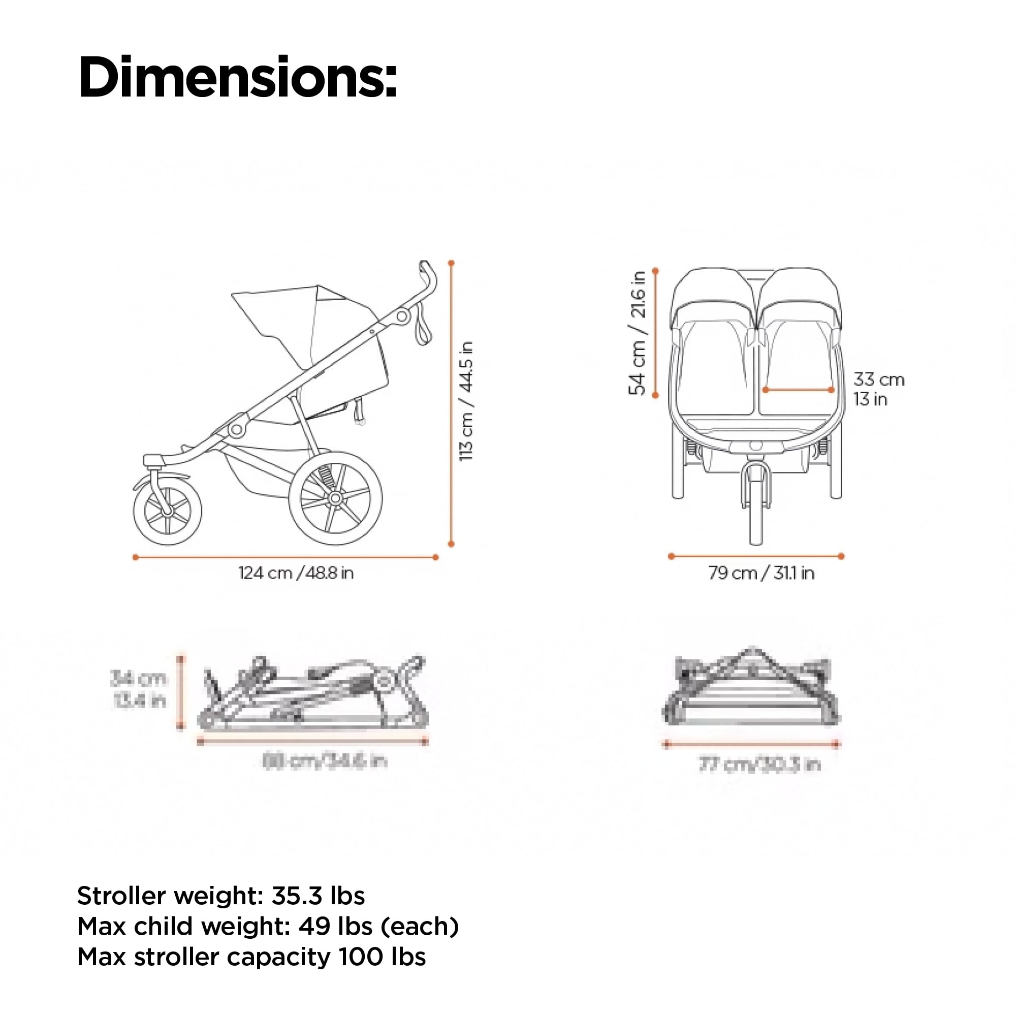 Thule Urban Glide 3 Double folded compact for quick storage.