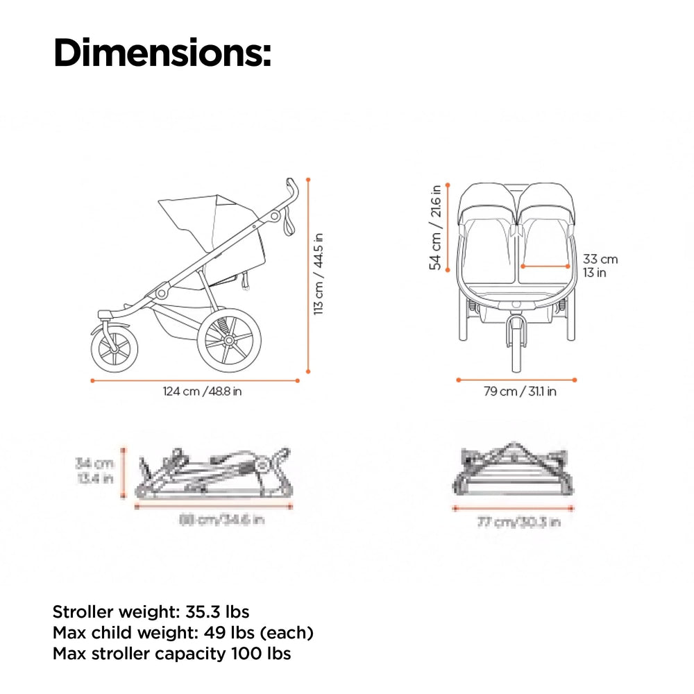 Thule Urban Glide 3 Double folded compact for quick storage.