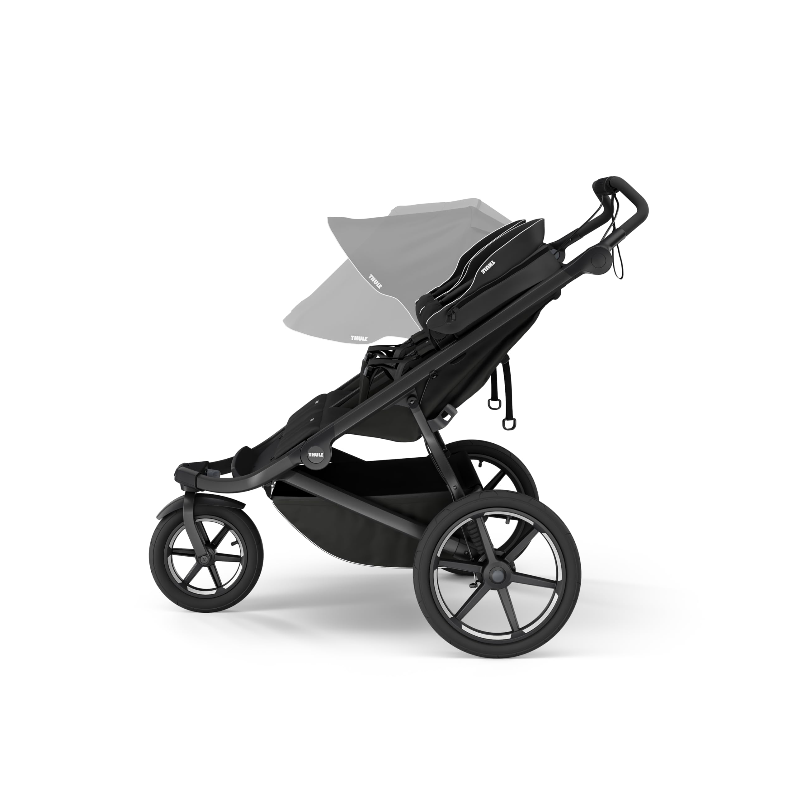Thule Urban Glide 3 Double magnetic buckle harness enhances secure seating.