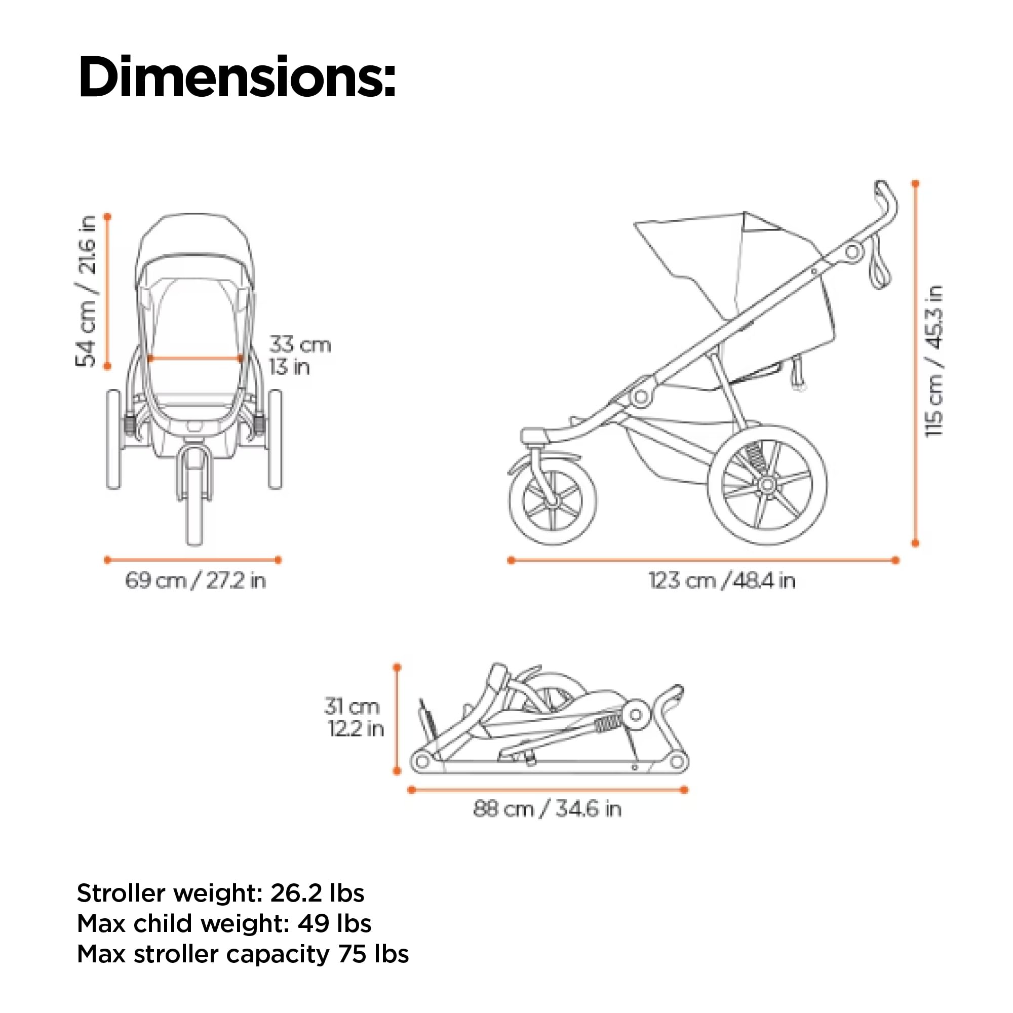 Thule Urban Glide 3 one-hand folding enables quick, compact storage