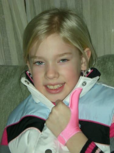 Thumbusters Pink wrist-strap secures the glove for confident wear at school or play.