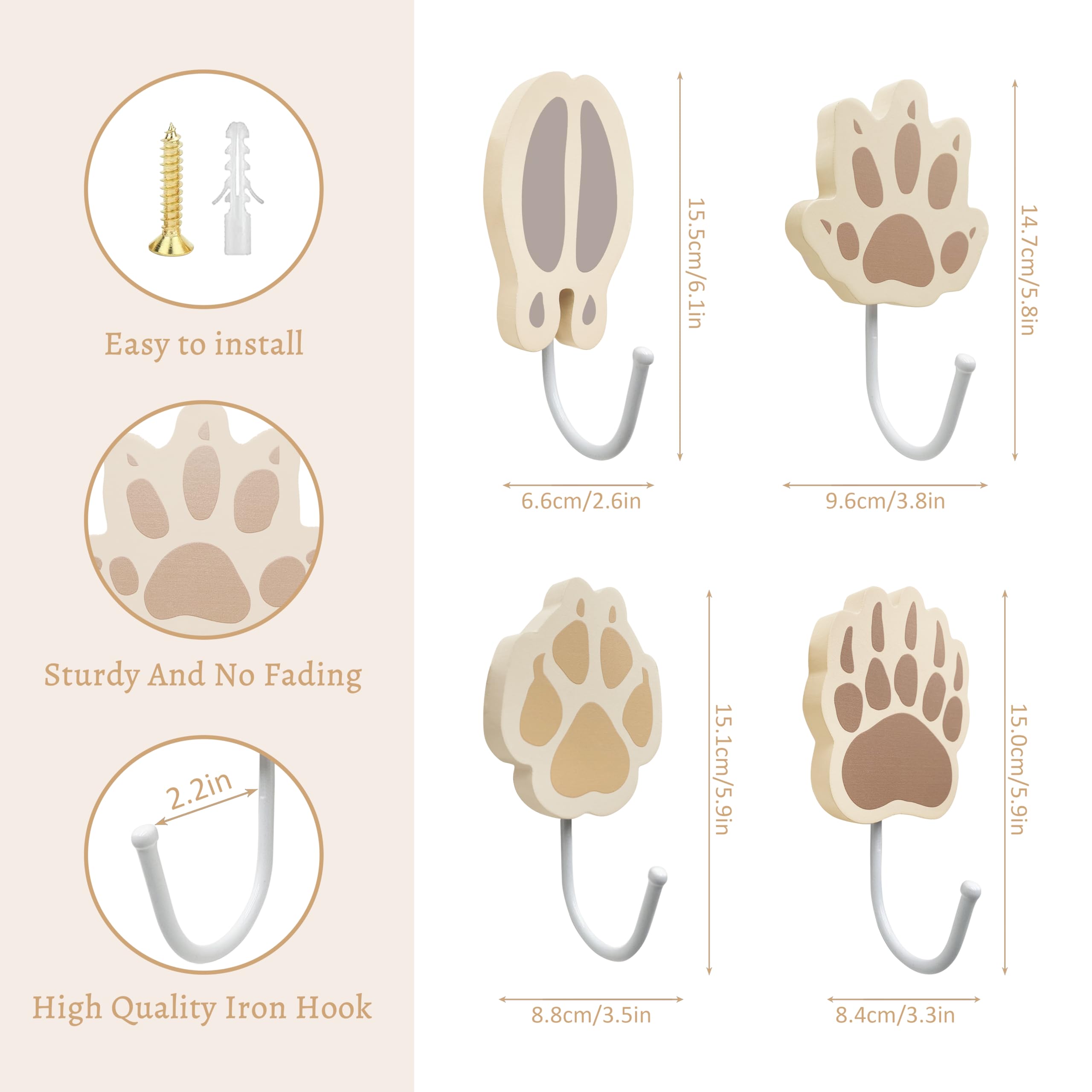 Thungeek wooden deer track hook adds tidy storage in the nursery.