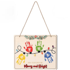 Thyle Handprint Christmas Lights Ornament front view, lasting keepsake for baby's first Christmas
