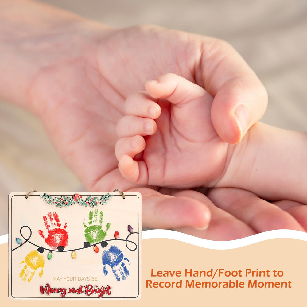 Thyle Handprint ornament with twine hanging for festive nursery or tree display