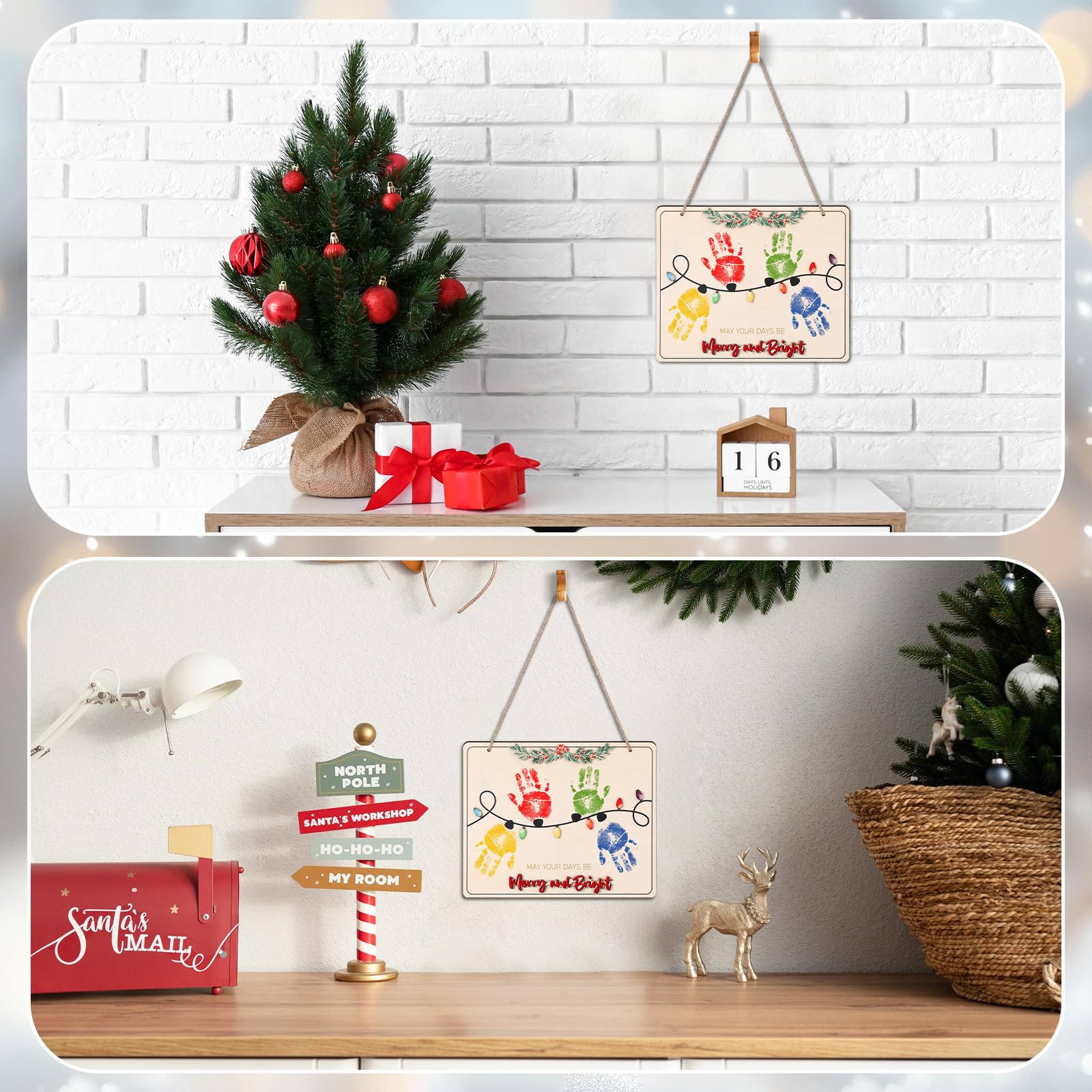 Thyle white wooden Christmas craft complements nursery decor with rustic charm
