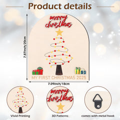 Thyle wooden plaque design with festive tree motif for footprints