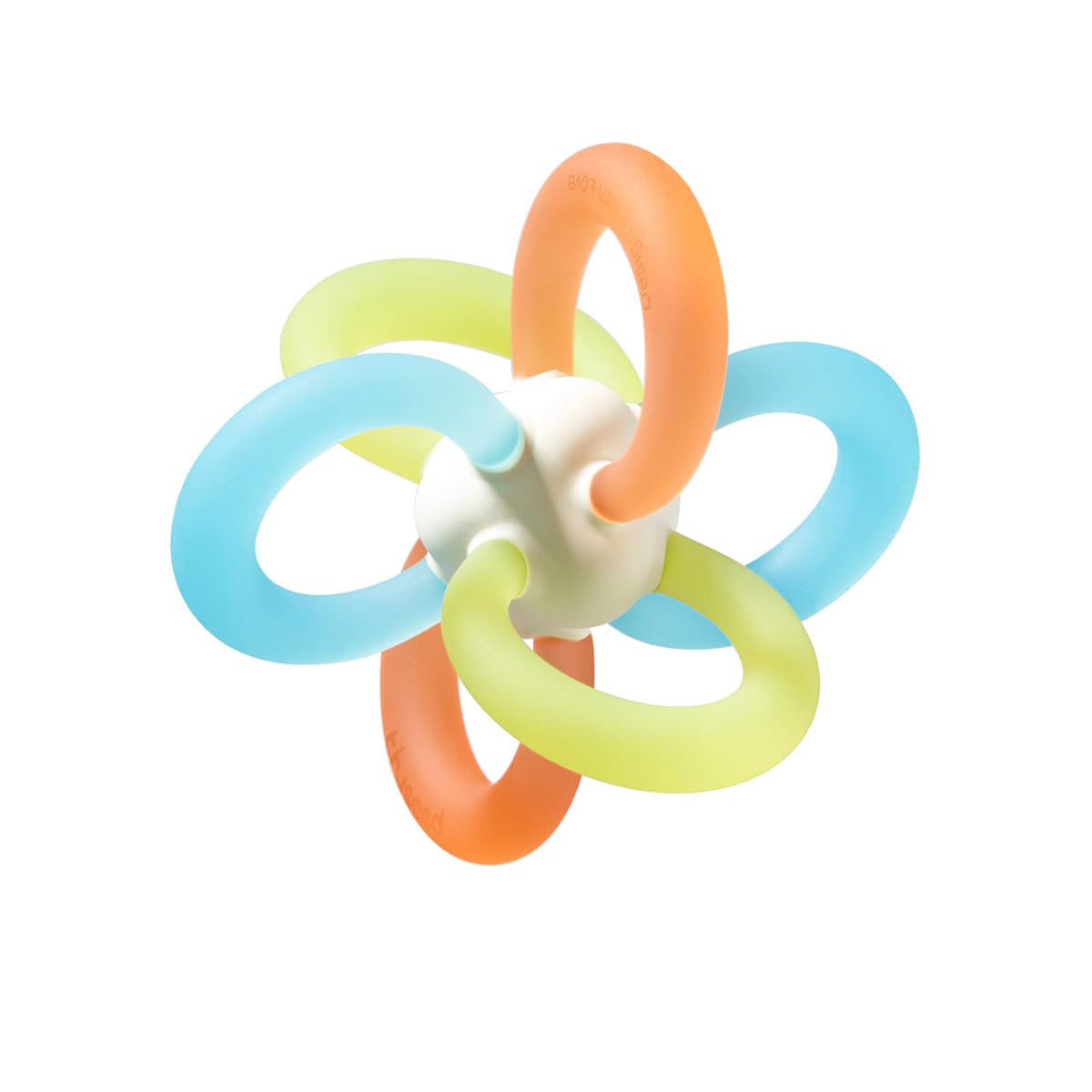 Thyseed mini teether closeup shows pure silicone material for soothing sore gums.
