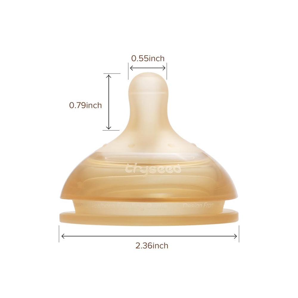 Thyseed anti-colic bottle replacement vent system close-up illustrates calmer feeding potential