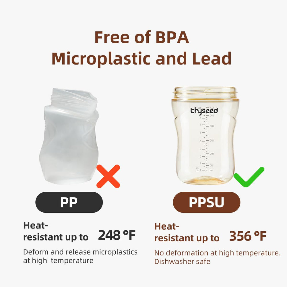 Thyseed PPSU bottle with high heat resistance for safe, versatile sterilization