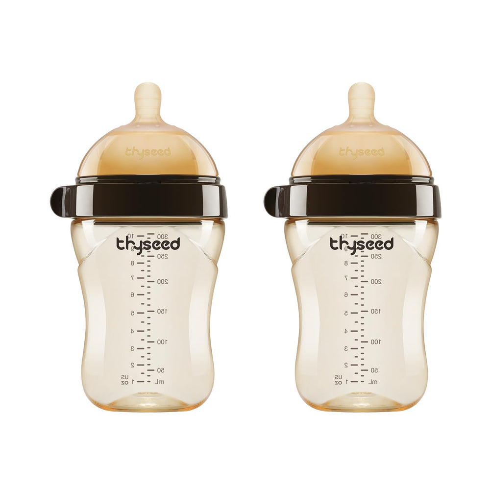 Thyseed PPSU natural breast-like bottle showcases ergonomic bottle design for natural-feeding transitions