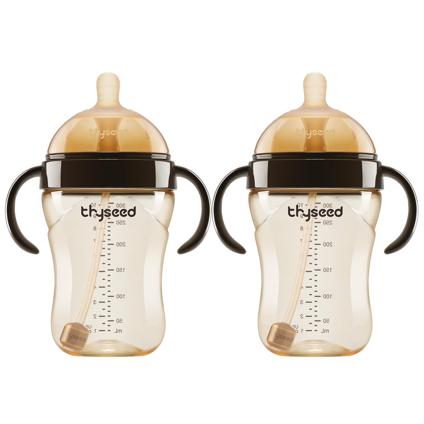 Thyseed PPSU natural breast-like bottle with nipple, showcasing the soft silicone nipple.