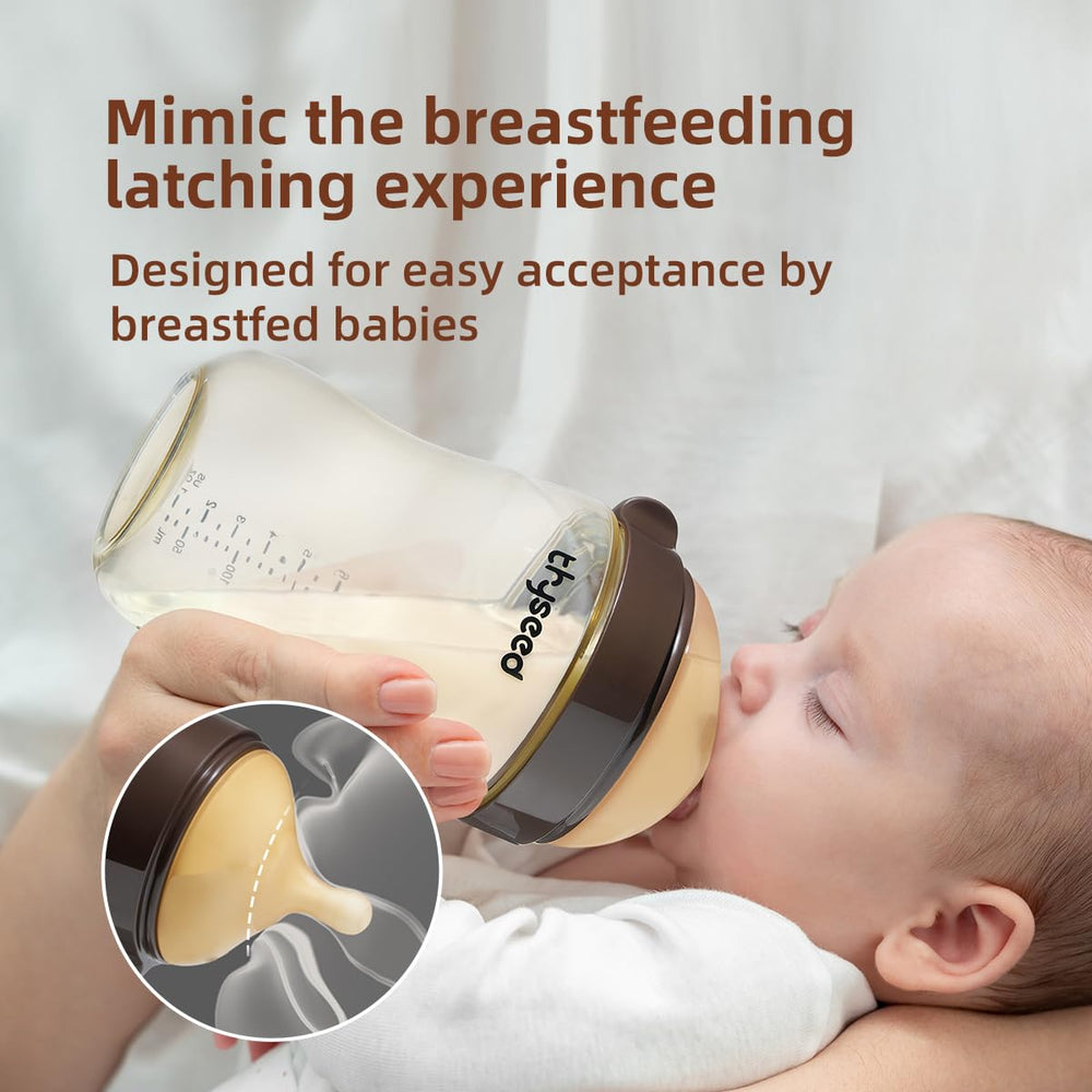 Thyseed squeezable silicone bottle body enabling gentle milk-flow control