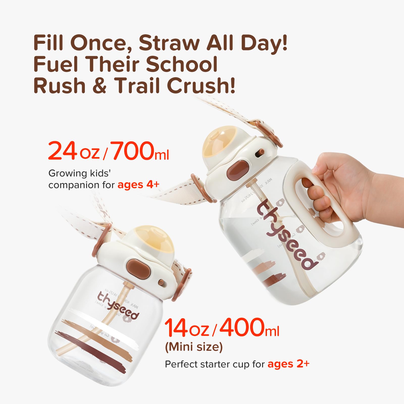 thyseed toddler water bottle leakproof lid demonstrates mess-free on-the-go drinking