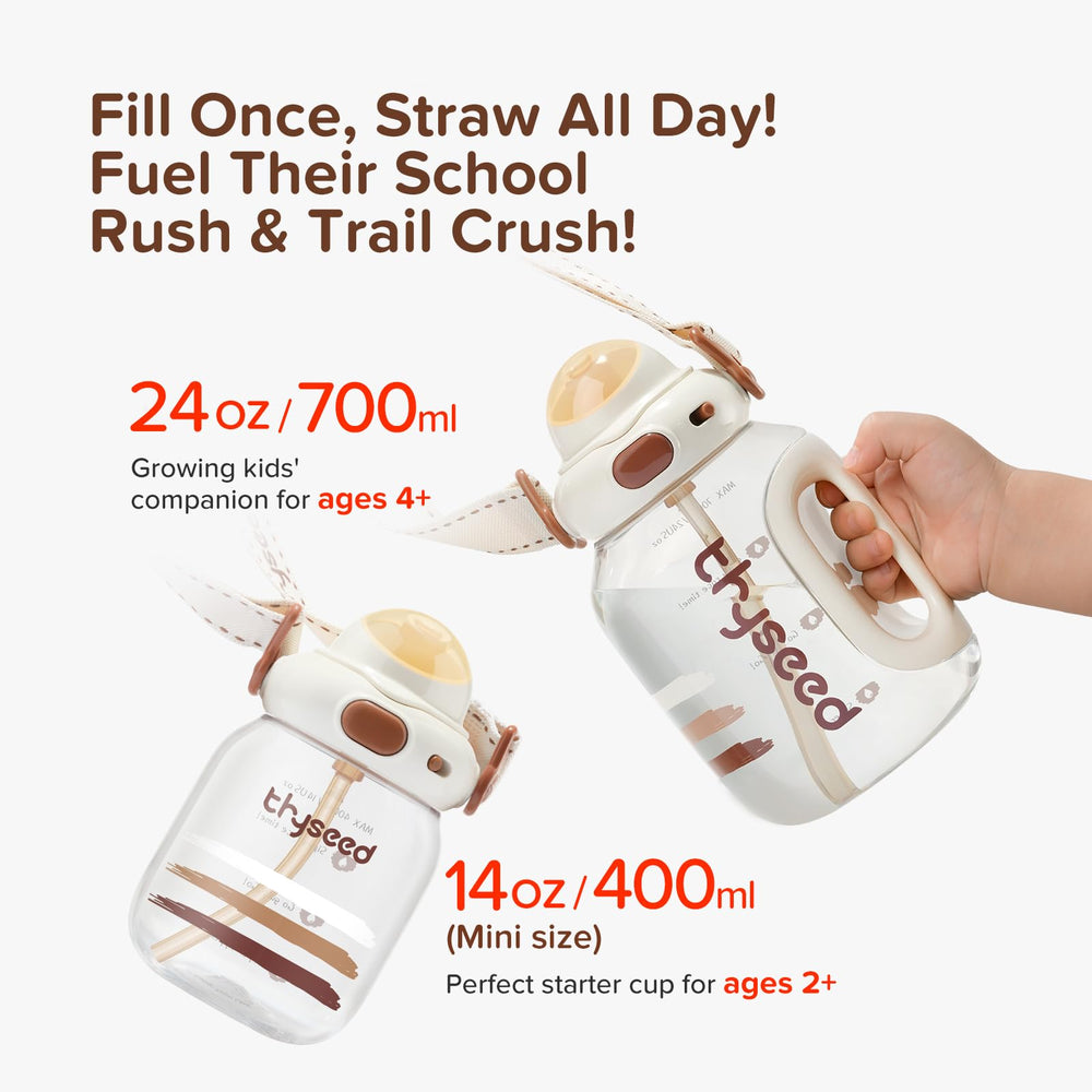 thyseed toddler water bottle leakproof lid demonstrates mess-free on-the-go drinking