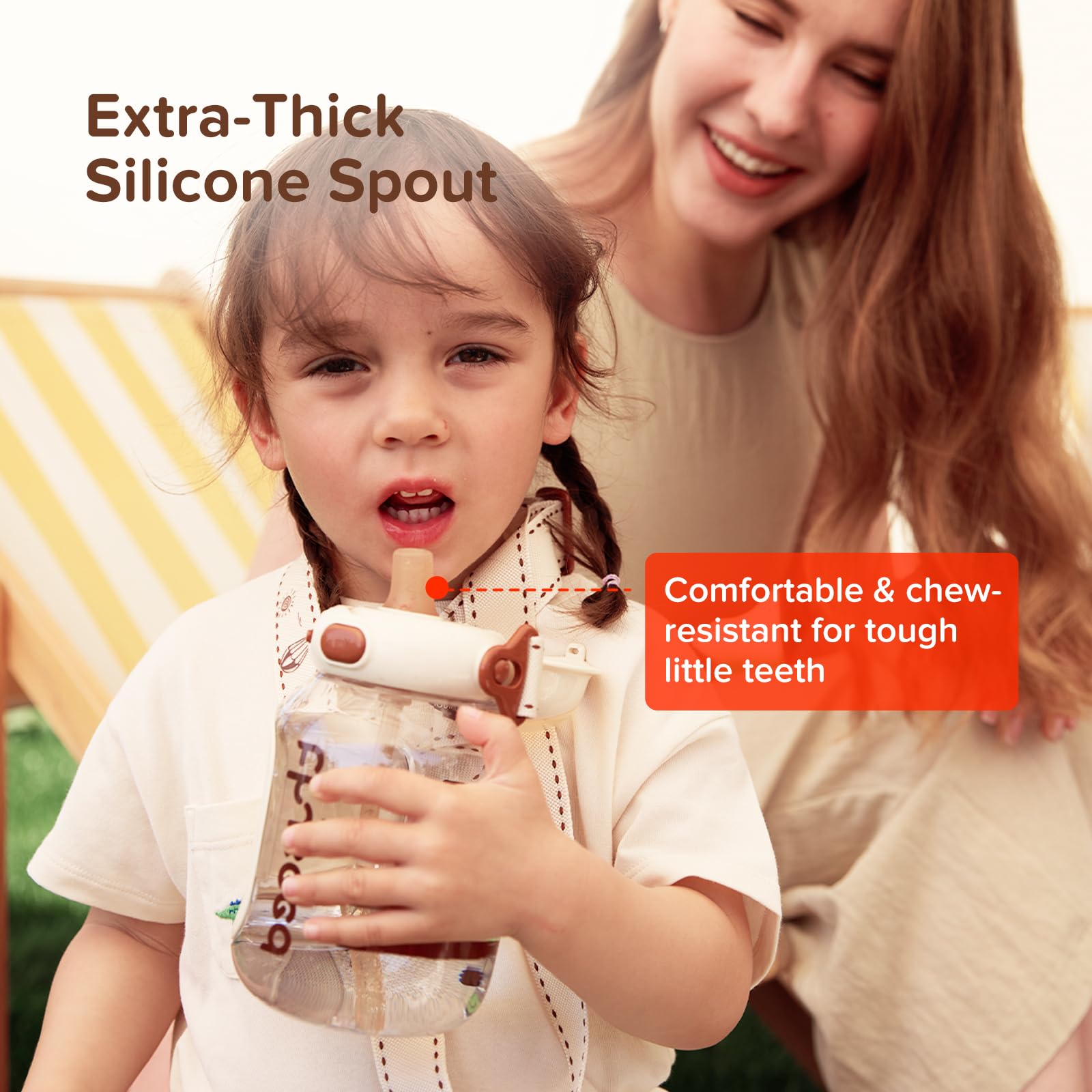 thyseed toddler water bottle strap in use supports outings