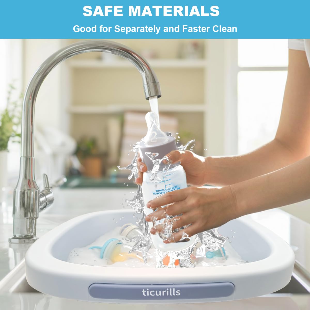 tiCurills BPA-free basin ensures safe use at home or on trips
