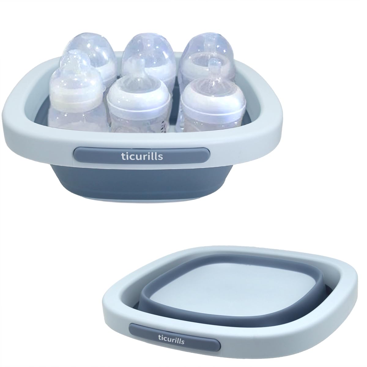 tiCurills collapsible baby bottles wash basin full-size soaks bottles for easy cleaning