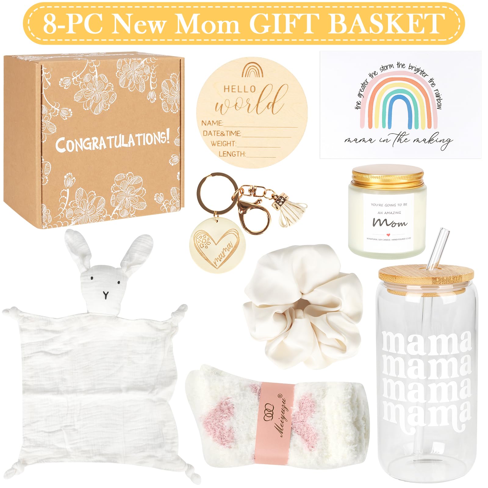TIAN DIAN New Mom Gifts Box lavender candle enhancing relaxation and self-care moments.