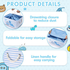 Tiangrid baby toy diaper bin blue white demonstrates portable organization