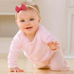 Tianhoudeger nylon headbands close-up showing knot detail and gentle elasticity for infants.