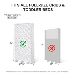 Tiankehan Dual-Sided Crib Mattress side view demonstrates edge stability for wriggling babies.