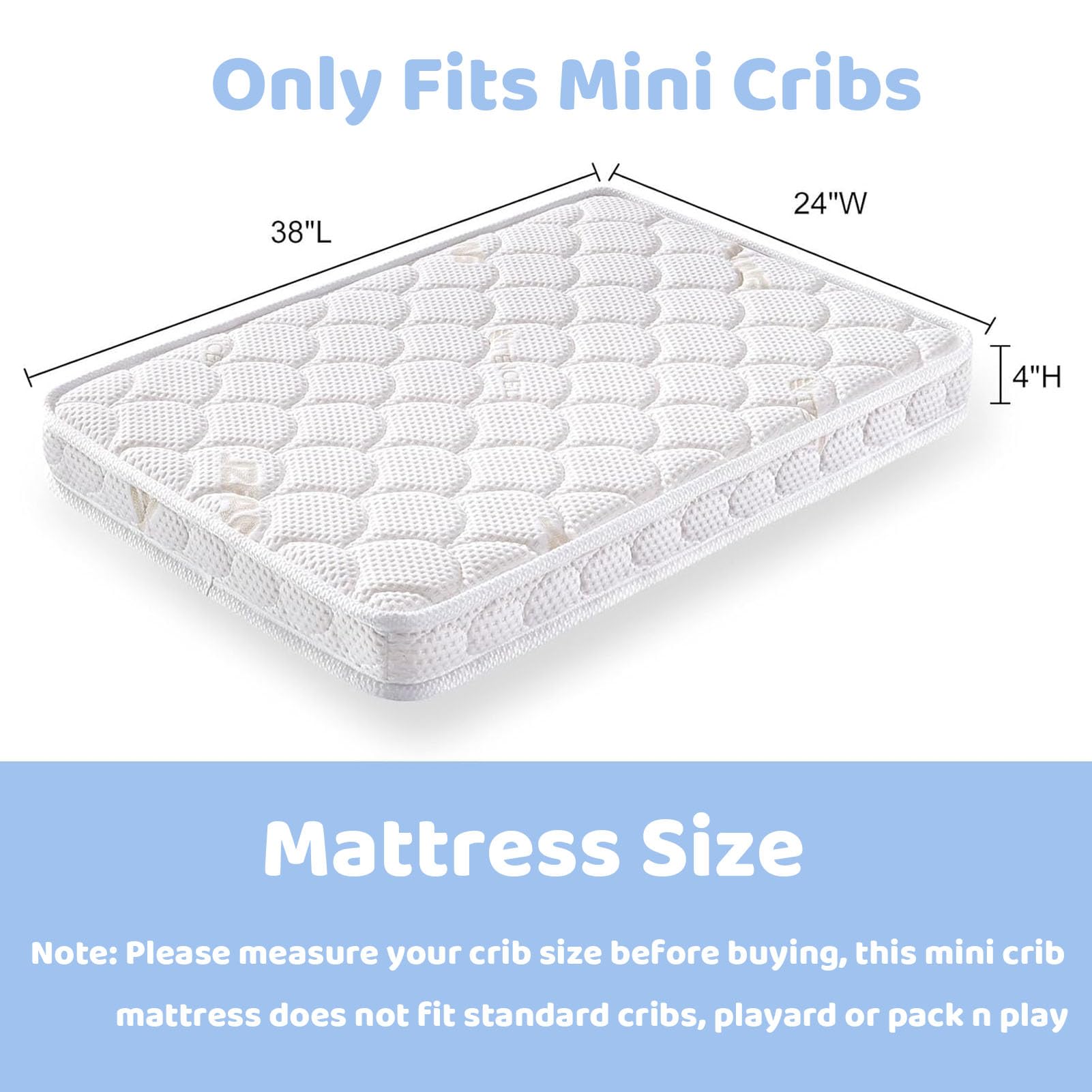 Tiankehan mini crib mattress dual-sided design offers flexible firmness.