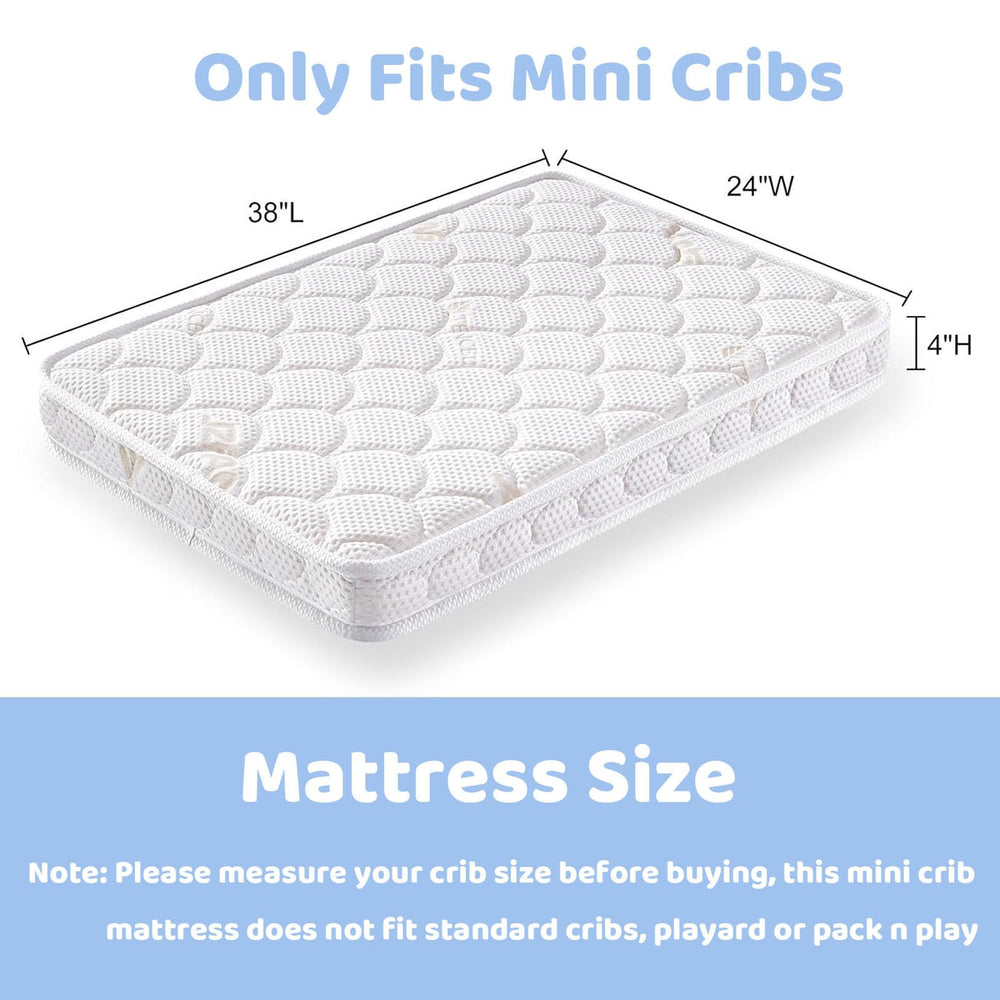 Tiankehan mini crib mattress dual-sided design offers flexible firmness.