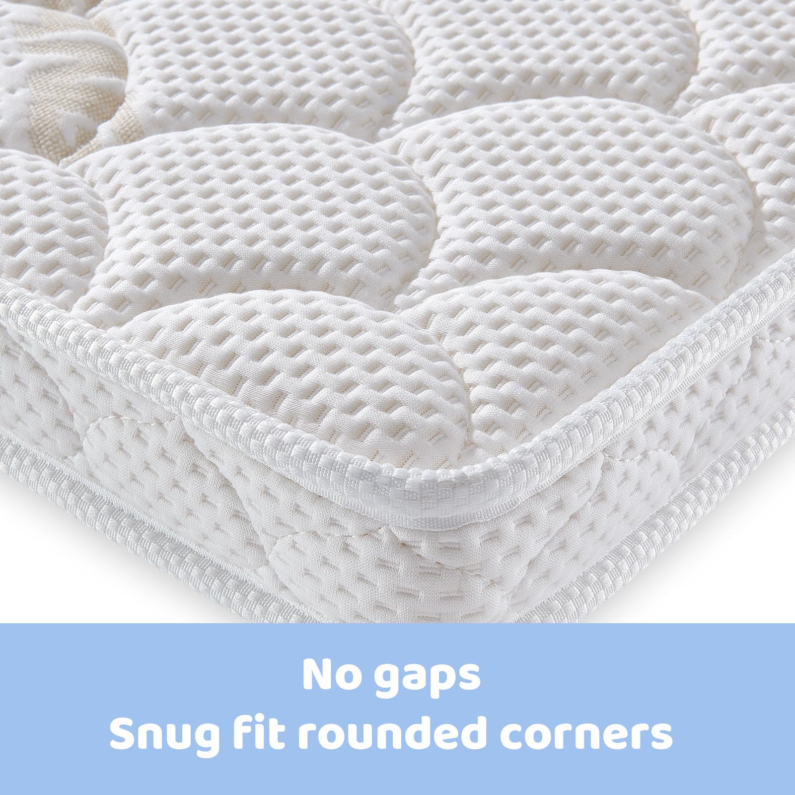 Tiankehan mini crib mattress firm support supports baby's growing body.