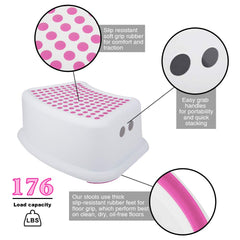 Tiawudi Step Stool 2-Pack pink non-slip-base highlights stable footing on any floor.