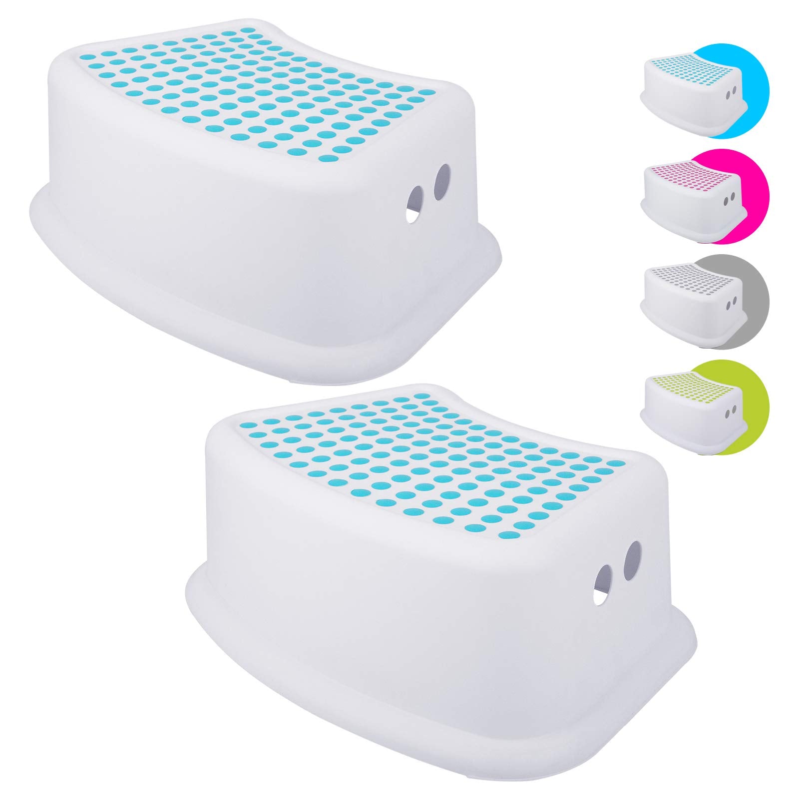 Tiawudi step stool blue 2-pack side view for easy kid reach and independence.