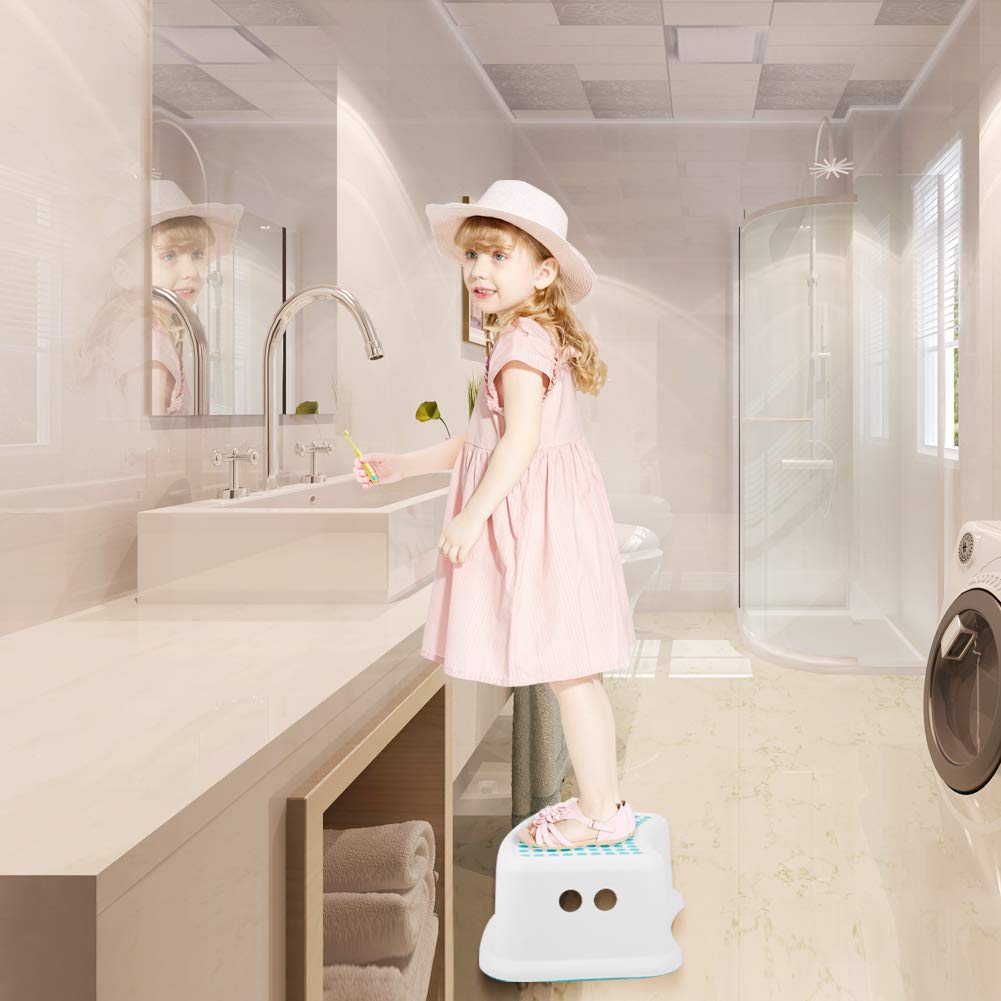 Tiawudi step stool blue independence boost for brushing and handwashing.