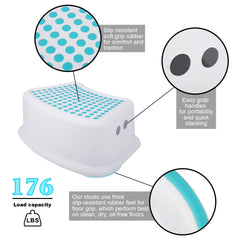 Tiawudi step stool blue non-slip bottom emphasizes secure placement.