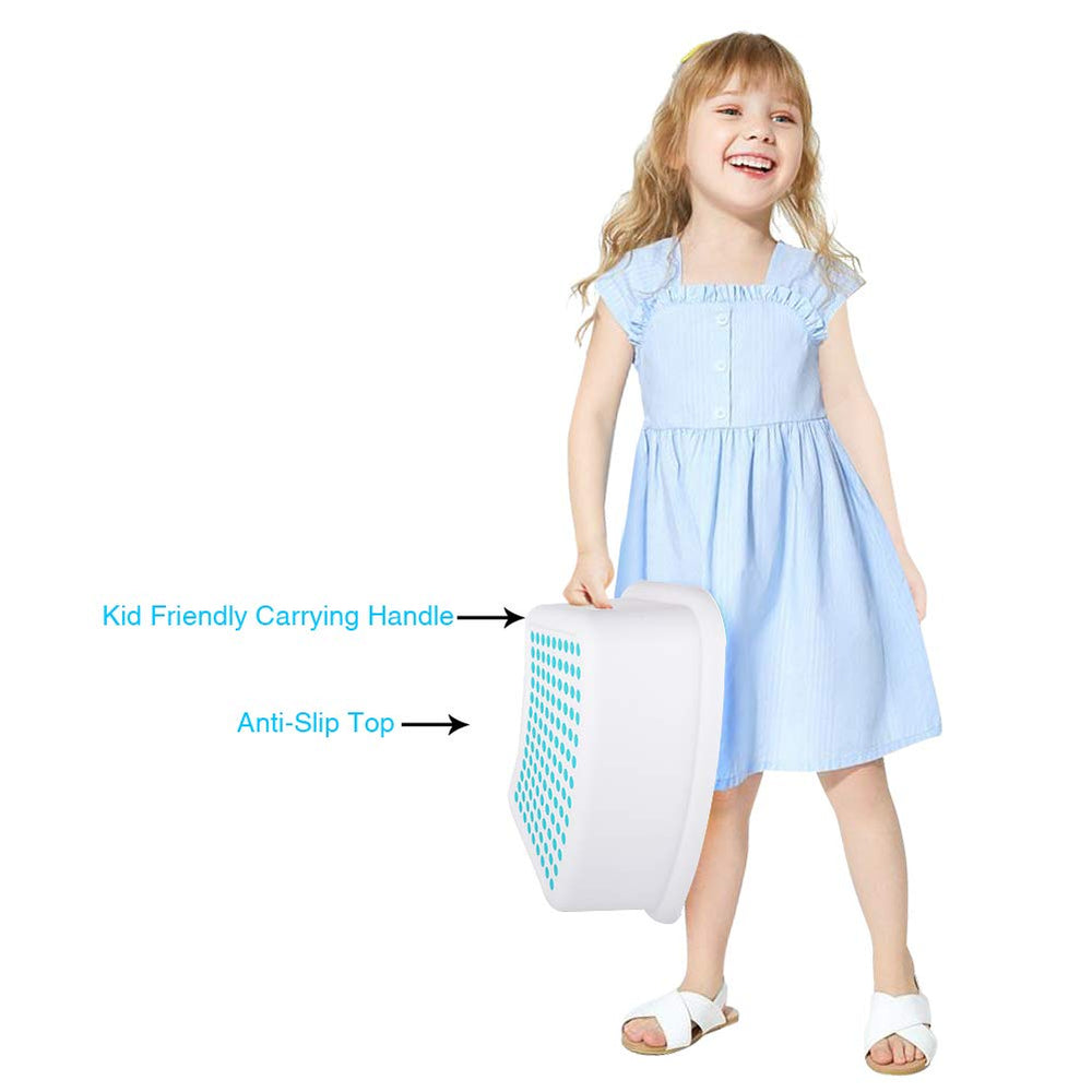 Tiawudi step stool blue surface grip dots improve traction.