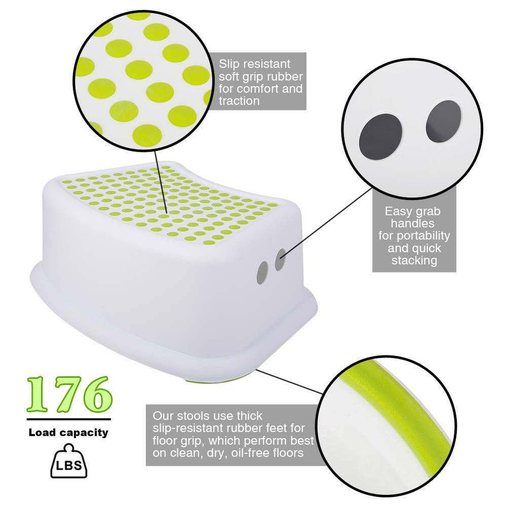 Tiawudi Step Stool green dual-pack top-view highlights two-step height.