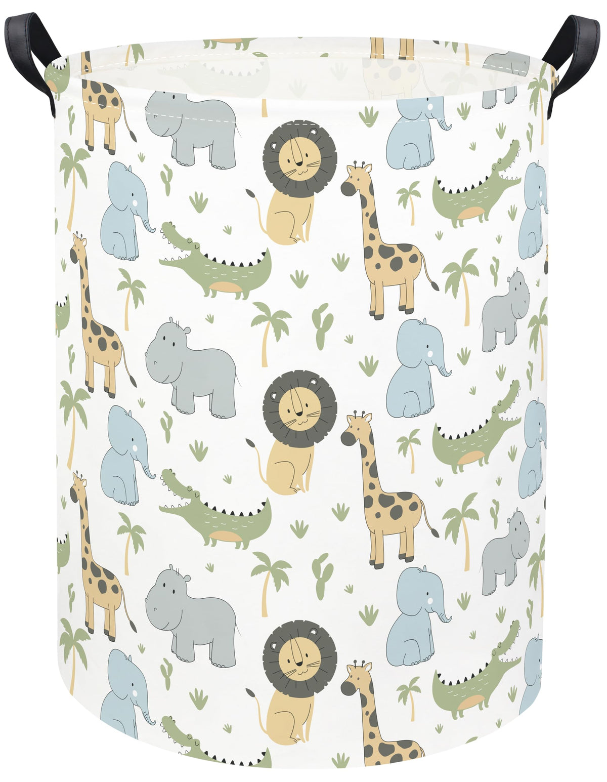 TIBAOLOVER Animal Baby Laundry Basket front view, moisture-resistant storage for clothes and toys.